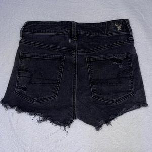 Grey black American eagle high rise ripped super stretch shorts